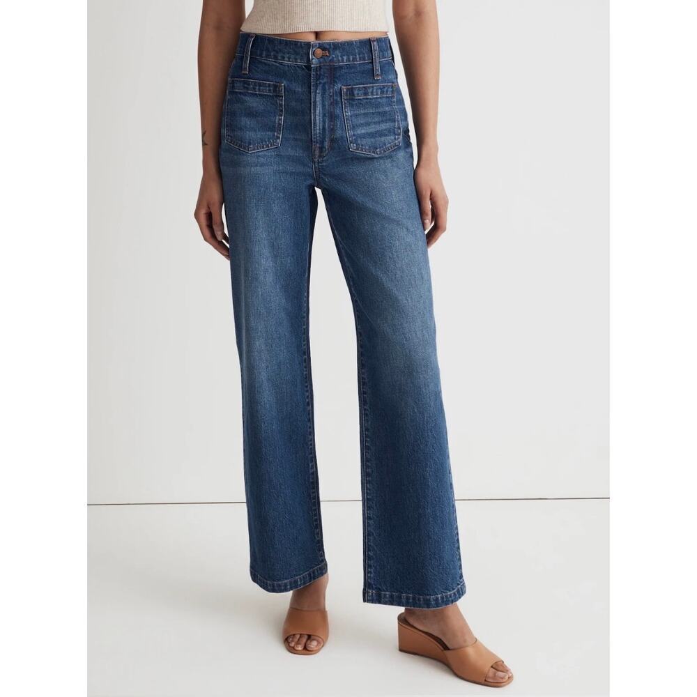 Madewell The Tall Perfect Vintage Patch Pocket Wide Leg Jeans Sz 25T